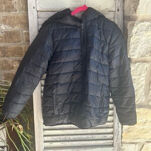 LANDS' END unisex black size small 8  Reversible Insulated Jacket coat.